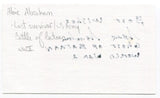 Abie Abraham Signed 3x5 Index Card Battle of Bataan WWII Army