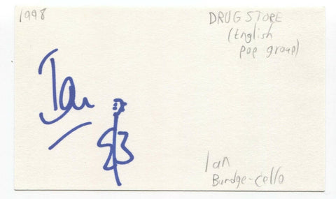 Drugstore - Ian Burdge Signed 3x5 Index Card Autographed Signature Cello