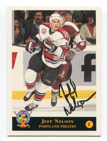 1994 Classic Pro Prospects Jeff Nelson Signed Card Hockey Autograph AUTO #155
