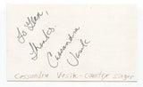 Cassandra Vasik Signed 3x5 Index Card Autographed Signature Country Singer