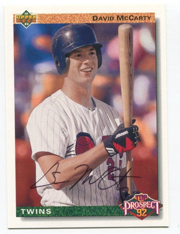 1992 Upper Deck David McCarty Signed Card Baseball Autographed AUTO #75
