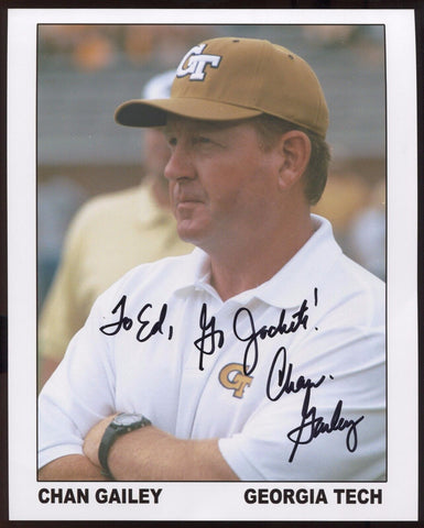 Chan Gailey Signed 8x10 Photo College NCAA Football Coach Autograph Georgia Tech
