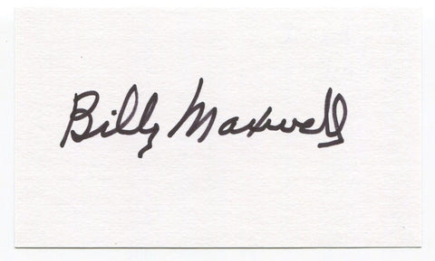 Billy Maxwell Signed 3x5 Index Card Autographed PGA Champion Golf Golfer