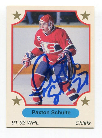 1991 7th Inning Sketch Paxton Schulte Signed Card Hockey NHL Autograph AUTO #13