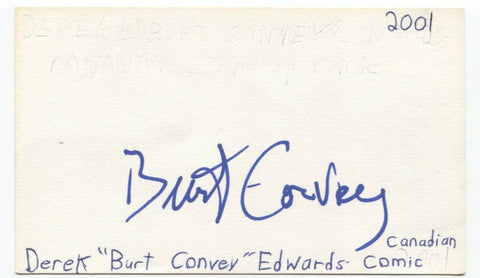 Derek Edwards Signed 3x5 Index Card Autographed Signature Comedian Actor