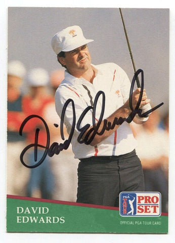 1991 Pro Set PGA Tour Golf David Edwards Signed Card Autographed Signature #24