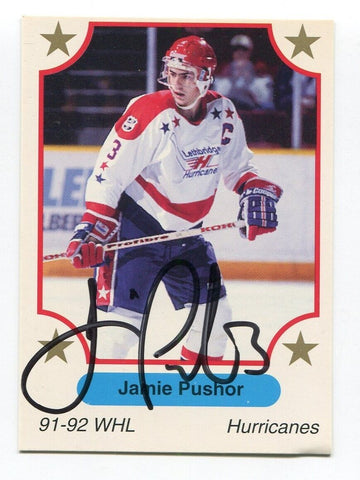 1991 7th Inning Sketch Jamie Pushor Signed Card Hockey Autograph NHL AUTO #342
