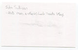 John Sullivan Signed 3x5 Index Card Autographed Baseball MLB Detroit Tigers