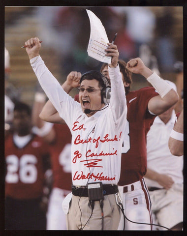 Walt Harris Signed 8x10 Photo College NCAA Football Coach Autograph Stanford