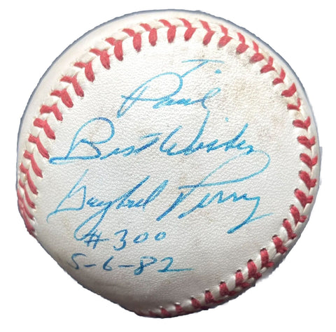 Gaylord Perry Game Used #300 Win Signed Baseball Autographed Ball GU 5/6/1982