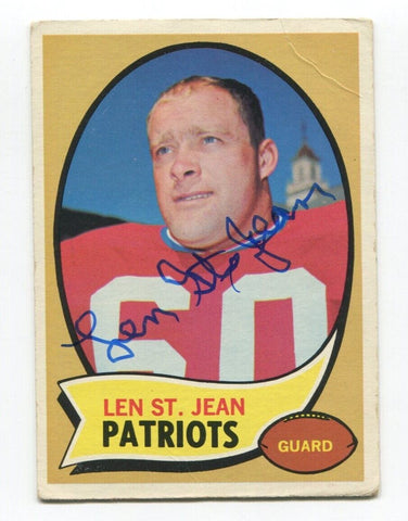 1970 Topps Len St. Jean Signed NFL Football Card Autographed AUTO #33