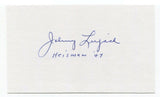 Johnny Lujack Signed 3x5 Index Card Autographed Signature Football Heisman