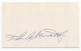 Ted Abernathy Signed 3x5 Index Card Baseball Autographed Washington Senators