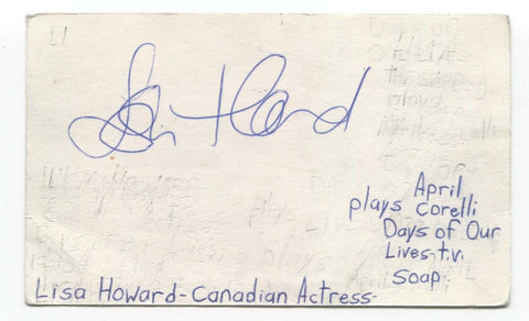 Lisa Howard Signed 3x5 Index Card Autographed Signature Actress Twilight