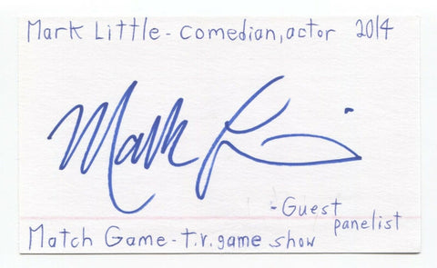 Mark Little Signed 3x5 Index Card Autographed Signature Comedian Comic Actor