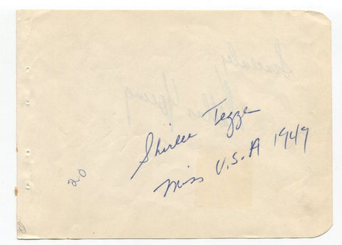 Shirlee Tegge Signed Album Page Autographed I Love Lucy SUPER SCARCE