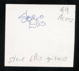 49 Acres - Steve Ellis Signed 3x5 Index Card Autographed Signature Band