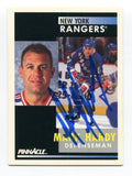 1991 Score Pinnacle Mark Hardy Signed Card Hockey Autograph AUTO #420 NY Rangers
