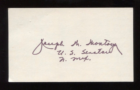 Joseph Montoya Signed 3x5 Index Card Autographed Signature AUTO Senator
