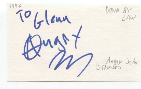 Down by Law John DiMambro Signed 3x5 Index Card Autographed Signature