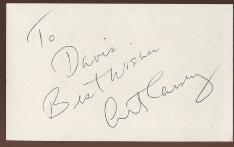 Art Carney  Signed Index Card Autographed Signature Auto The Honeymooners