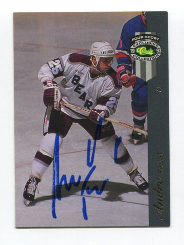 1993 Classic Four Sport Andre Faust Signed Card Hockey Autograph NHL AUTO #14