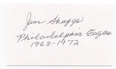 Jim Skaggs Signed 3x5 Index Card Autographed NFL Football Philadelphia Eagles
