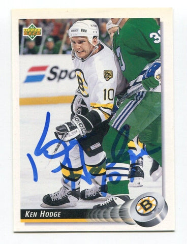 1992 Upper Deck Ken Hodge Signed Card Hockey NHL AUTO #254 Boston Bruins