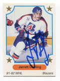 1991 7th Inning Sketch Jarrett Dueling Signed Card Hockey Autograph NHL AUTO #93