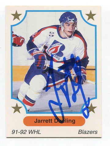 1991 7th Inning Sketch Jarrett Dueling Signed Card Hockey Autograph NHL AUTO #93