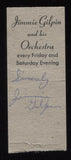 Jimmie Gilpin Signed Matchbook Cover Autographed Orchestra Signature AUTO