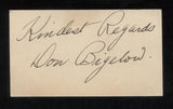 Don Bigelow Signed Card  Autographed  Orchestra Conductor AUTO Signature