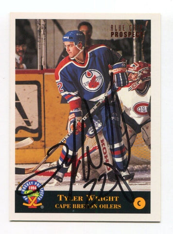 1994 Classic Pro Prospects Tyler Wright Signed Card Hockey Autograph AUTO #140