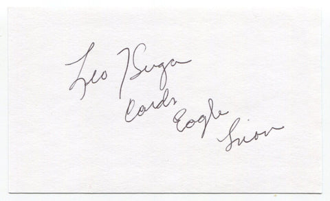 Leo Sugar Signed 3x5 Index Card Autographed Football NFL St. Louis Cardinals