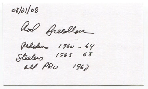 Rod Breedlove Signed 3x5 Index Card Autographed football Washington Redskins