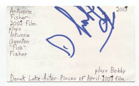 Derek Luke Signed 3x5 Index Card Autographed Antwone Fisher Captain America