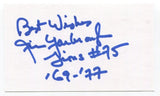 Jim Yarbrough Signed 3x5 Index Card Autographed Football NFL Detroit Lions