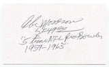 Abe Woodson Signed 3x5 Index Card Autographed Football NFL San Francisco 49ers