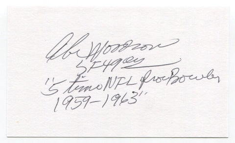 Abe Woodson Signed 3x5 Index Card Autographed Football NFL San Francisco 49ers