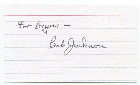 Bob Jackson Signed 3x5 Index Card JFK Lee Harvey Oswald Jack Ruby Photo Pulitzer