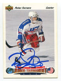 1991-92 Upper Deck World Junior USA Peter Ferraro Signed Card Hockey AUTO #696