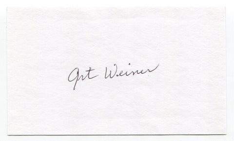 Art Weiner Signed 3x5 Index Card Autograph Football NFL New York Yanks CFHOF