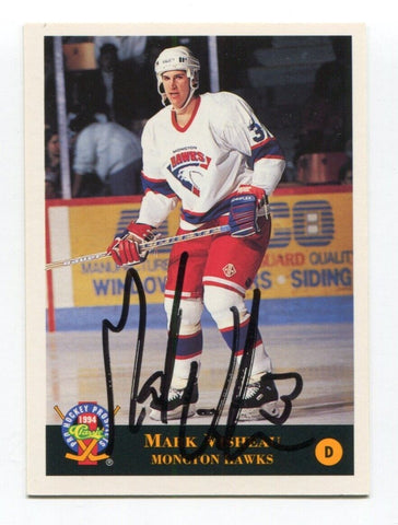 1994 Classic Games Pro Prospects Mark Visheau Signed Card Hockey NHL AUTO #101