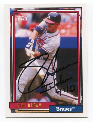1992 Topps Sid Bream Signed Card Baseball Autographed AUTO #240