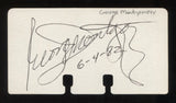 George Mongomery Signed Card Autographed Cut Signature Index Card Paper