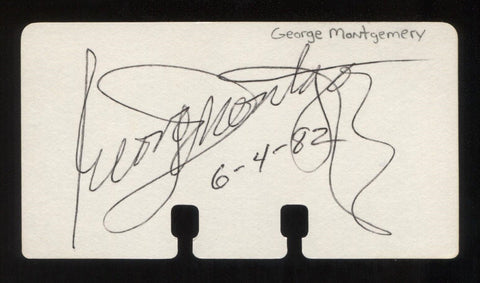George Mongomery Signed Card Autographed Cut Signature Index Card Paper