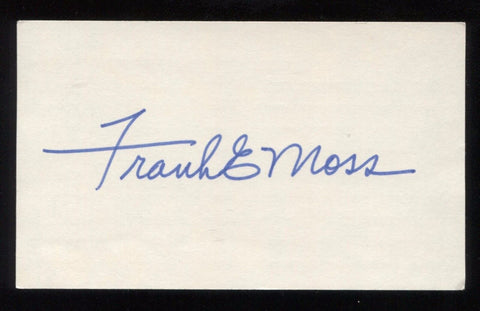 Frank Moss Signed 3x5 Index Card Autographed Signature Senator