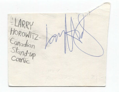 Larry Horowitz Signed 3x5 Index Card Autographed Signature Comedian Comic Actor