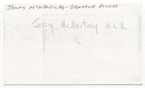 Jerry McNertney Signed 3x5 Index Card Autographed MLB Baseball Seattle Pilots