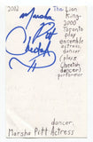 Marsha Pitt Signed 3x5 Index Card Autographed Actress Lion King X-Men